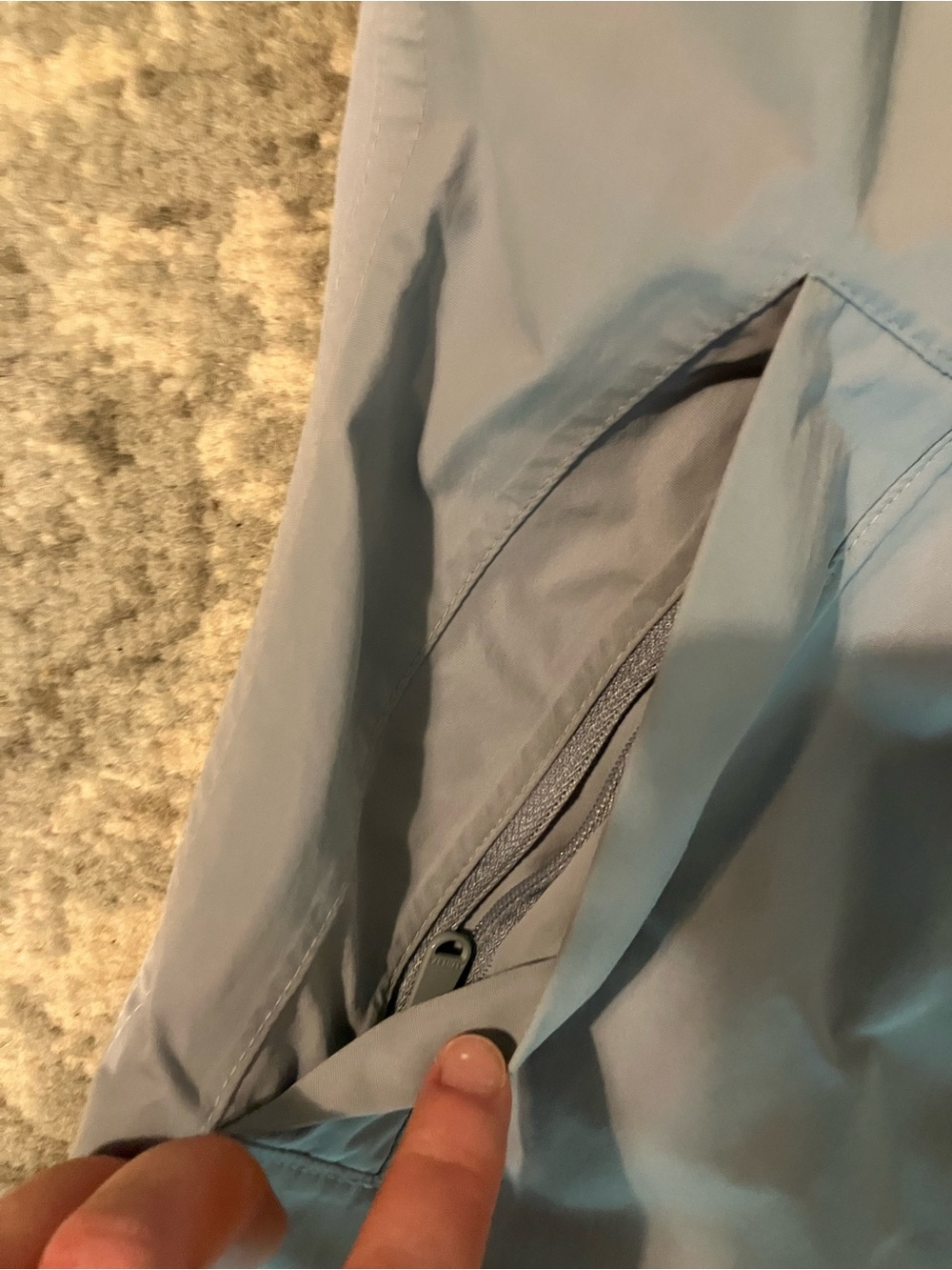 Athleta Light Blue Hooded Rain Jacket / Parka – Size Medium EUC - Picture 4 of 6